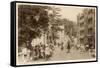 Simla: Street Scene Outside the Hotel Cecil-null-Framed Stretched Canvas