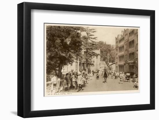 Simla: Street Scene Outside the Hotel Cecil-null-Framed Photographic Print