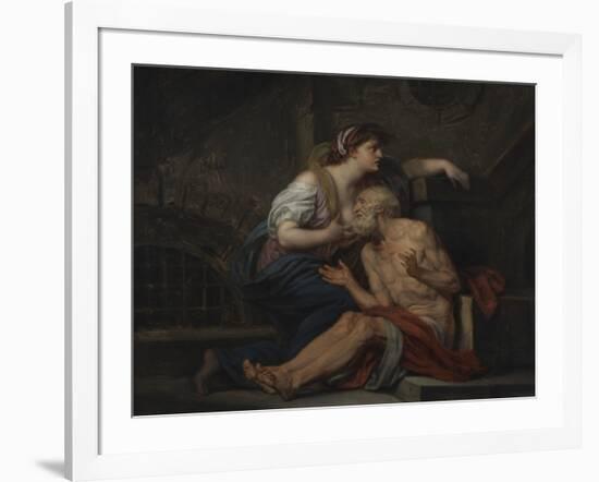 Simon and Pero, Roman Charity, c.1767-Jean Baptiste Greuze-Framed Giclee Print