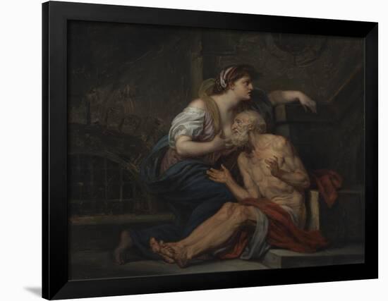 Simon and Pero, Roman Charity, c.1767-Jean Baptiste Greuze-Framed Giclee Print