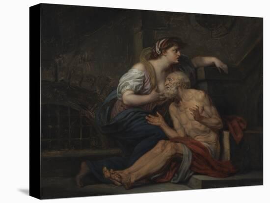 Simon and Pero, Roman Charity, c.1767-Jean Baptiste Greuze-Stretched Canvas