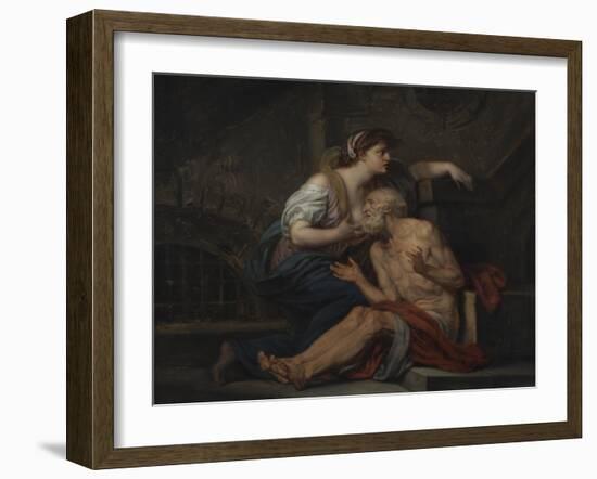 Simon and Pero, Roman Charity, c.1767-Jean Baptiste Greuze-Framed Giclee Print