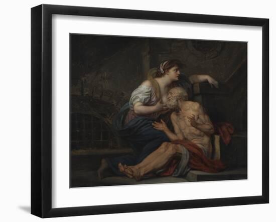 Simon and Pero, Roman Charity, c.1767-Jean Baptiste Greuze-Framed Giclee Print