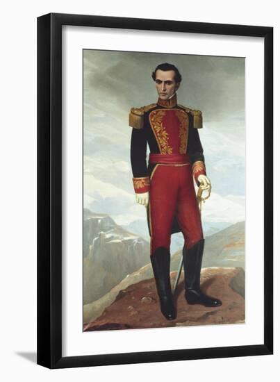 Simon Bolivar (1783-1830)-Antonio Salguero-Framed Art Print