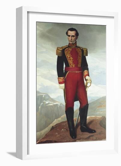Simon Bolivar (1783-1830)-Antonio Salguero-Framed Art Print
