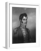 Simon Bolivar, 19th Century South American Revolutionary-W Holl-Framed Giclee Print