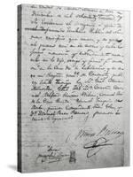 Simon Bolivar's Last Will and Testament Dictated in Santa Marta in Colombia in 1830, Colombia-null-Stretched Canvas