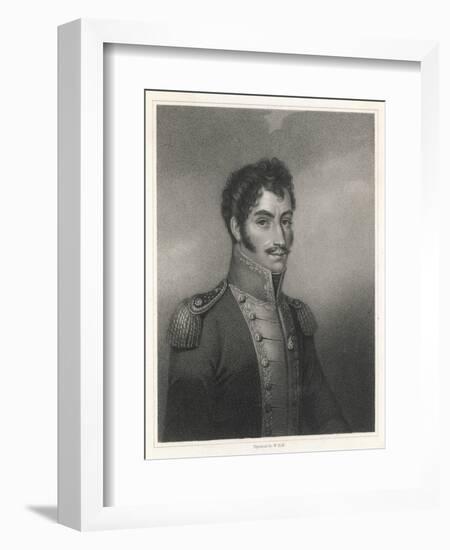 Simon Bolivar South American Soldier Statesman and Revolutionary Leader, Known as the Liberator-M.n. Bate-Framed Art Print