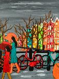 An Original Acrylic Painting on Canvas. A Tranquil Scene of a Rainy Evening in Old Amsterdam, Holla-Simon Booth-Photographic Print