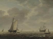 Battle on the Slaak Between the Dutch and Spanish Fleets in the Night of 12-13 September-Simon de Vlieger-Framed Art Print