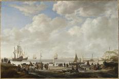 Dutch Men-O-War at Anchor, C.1650-Simon Jacobsz. Vlieger-Mounted Giclee Print