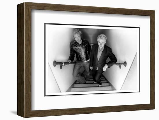 Simon le Bon and Nick Rhodes of Duran Duran Backstage at the Jay Leno Show, La. October 2004-null-Framed Photographic Print