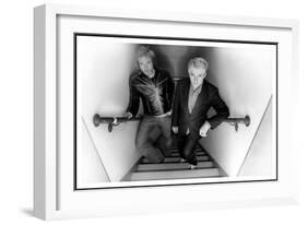 Simon le Bon and Nick Rhodes of Duran Duran Backstage at the Jay Leno Show, La. October 2004-null-Framed Photographic Print