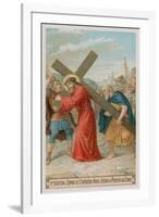 Simon of Cyrene Helps Jesus to Carry the Cross. the Fifth Station of the Cross-null-Framed Giclee Print