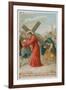 Simon of Cyrene Helps Jesus to Carry the Cross. the Fifth Station of the Cross-null-Framed Giclee Print