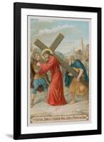 Simon of Cyrene Helps Jesus to Carry the Cross. the Fifth Station of the Cross-null-Framed Giclee Print