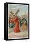 Simon of Cyrene Helps Jesus to Carry the Cross. the Fifth Station of the Cross-null-Framed Stretched Canvas