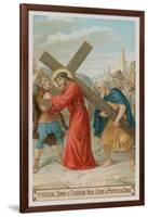 Simon of Cyrene Helps Jesus to Carry the Cross. the Fifth Station of the Cross-null-Framed Giclee Print