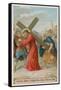 Simon of Cyrene Helps Jesus to Carry the Cross. the Fifth Station of the Cross-null-Framed Stretched Canvas
