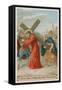 Simon of Cyrene Helps Jesus to Carry the Cross. the Fifth Station of the Cross-null-Framed Stretched Canvas