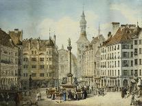 The Schrannenplatz, Munich-Simon Quaglio-Framed Stretched Canvas