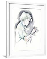 Simon Rattle - watercolour portrait of the English conductor at Symphony Hall, Birmingham-Neale Osborne-Framed Giclee Print