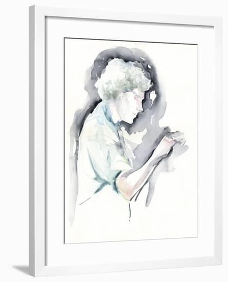 Simon Rattle - watercolour portrait of the English conductor at Symphony Hall, Birmingham-Neale Osborne-Framed Giclee Print