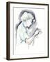 Simon Rattle - watercolour portrait of the English conductor at Symphony Hall, Birmingham-Neale Osborne-Framed Giclee Print