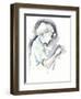 Simon Rattle - watercolour portrait of the English conductor at Symphony Hall, Birmingham-Neale Osborne-Framed Giclee Print