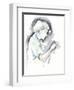 Simon Rattle - watercolour portrait of the English conductor at Symphony Hall, Birmingham-Neale Osborne-Framed Giclee Print