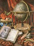 Still Life with a Globe, Books, Shells and Corals-Simon Renard De Saint-andre-Framed Giclee Print