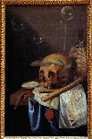 Vanite Still Life of Skull Crown of Laurels, Flutes, Score and Wine Jug, 17Th Century (Oil on Canva-Simon Renard De Saint-andre-Giclee Print