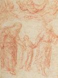 Sketches of the Virgin and Child, and the Holy Family, 1642-48-Simone Cantarini-Mounted Giclee Print