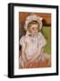 Simone in a White Bonnet-Mary Cassatt-Framed Giclee Print