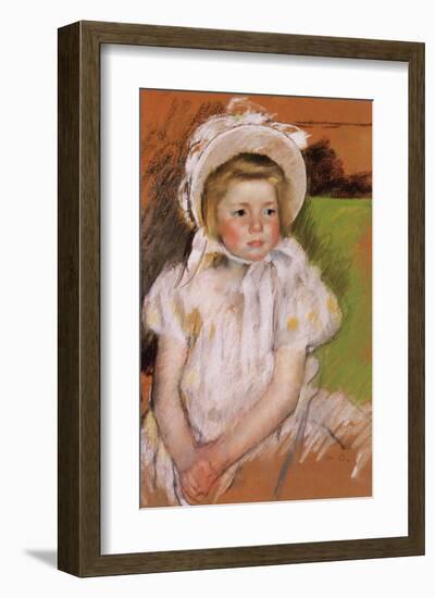 Simone in a White Bonnet-Mary Cassatt-Framed Giclee Print