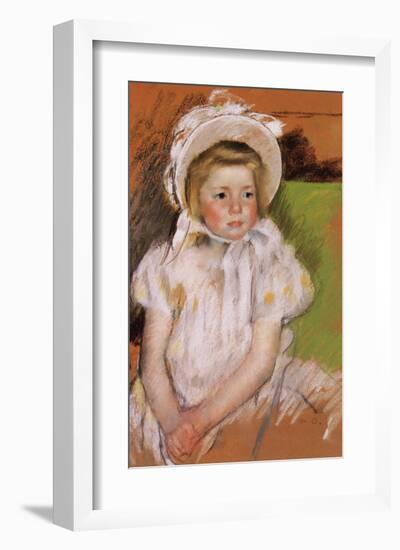 Simone in a White Bonnet-Mary Cassatt-Framed Giclee Print