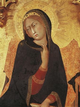 Figure of Mary, Detail of the Annunciation with St Ansano and St Massima, 1333