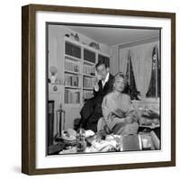 Simone Signoret and Her Husband Yves Montand-Marcel Begoin-Framed Photographic Print