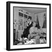 Simone Signoret and Her Husband Yves Montand-Marcel Begoin-Framed Photographic Print