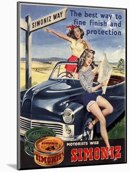 Simoniz Cars Wax Polish Sex Objects Sexism Discrimination, UK, 1950-null-Mounted Giclee Print