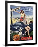 Simoniz Cars Wax Polish Sex Objects Sexism Discrimination, UK, 1950-null-Framed Giclee Print