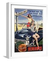 Simoniz Cars Wax Polish Sex Objects Sexism Discrimination, UK, 1950-null-Framed Giclee Print