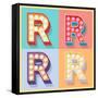 Simple And Clear Flat Lamp Alphabet - Letter R-dgbomb-Framed Stretched Canvas