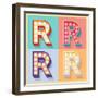 Simple And Clear Flat Lamp Alphabet - Letter R-dgbomb-Framed Art Print
