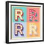 Simple And Clear Flat Lamp Alphabet - Letter R-dgbomb-Framed Art Print