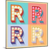 Simple And Clear Flat Lamp Alphabet - Letter R-dgbomb-Mounted Art Print