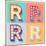 Simple And Clear Flat Lamp Alphabet - Letter R-dgbomb-Mounted Art Print