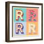 Simple And Clear Flat Lamp Alphabet - Letter R-dgbomb-Framed Art Print