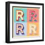 Simple And Clear Flat Lamp Alphabet - Letter R-dgbomb-Framed Art Print