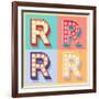 Simple And Clear Flat Lamp Alphabet - Letter R-dgbomb-Framed Art Print